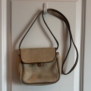 Liz Claiborne Woven Beige Shoulder Bag (used)